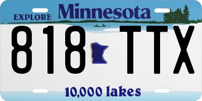 MN license plate 818TTX