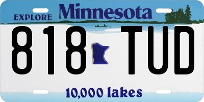 MN license plate 818TUD