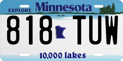 MN license plate 818TUW