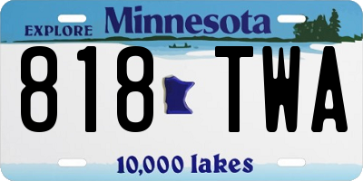 MN license plate 818TWA