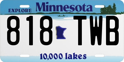 MN license plate 818TWB