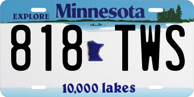MN license plate 818TWS
