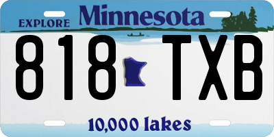 MN license plate 818TXB