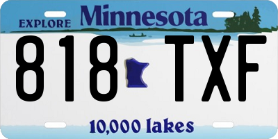 MN license plate 818TXF