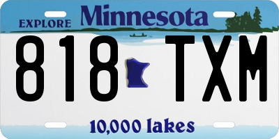 MN license plate 818TXM
