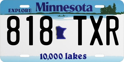 MN license plate 818TXR