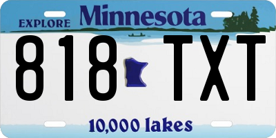 MN license plate 818TXT