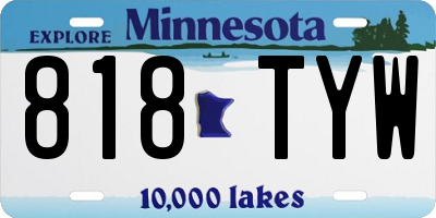 MN license plate 818TYW