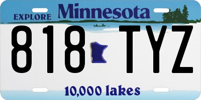 MN license plate 818TYZ
