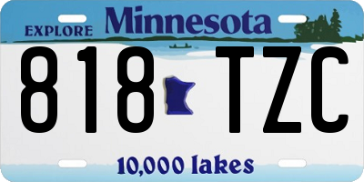 MN license plate 818TZC