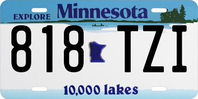 MN license plate 818TZI