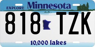 MN license plate 818TZK