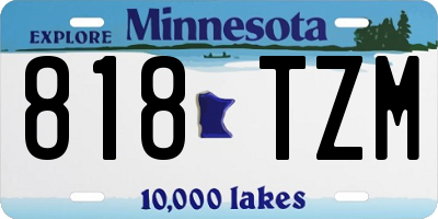 MN license plate 818TZM