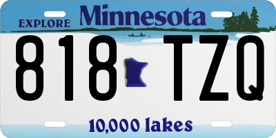 MN license plate 818TZQ