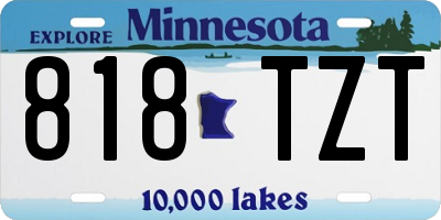 MN license plate 818TZT