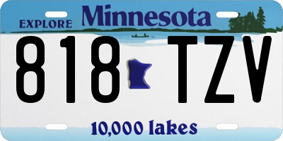 MN license plate 818TZV
