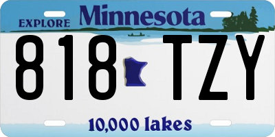 MN license plate 818TZY