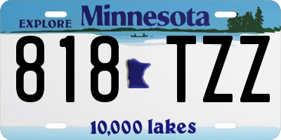 MN license plate 818TZZ