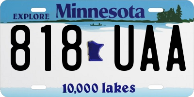 MN license plate 818UAA