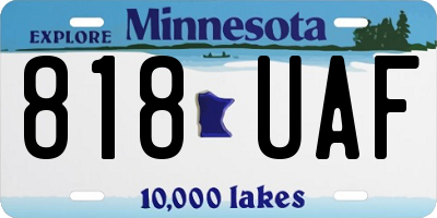 MN license plate 818UAF
