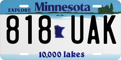 MN license plate 818UAK