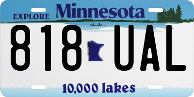 MN license plate 818UAL