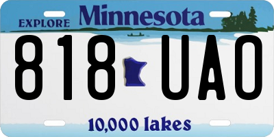 MN license plate 818UAO