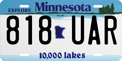 MN license plate 818UAR