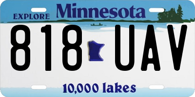 MN license plate 818UAV