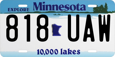 MN license plate 818UAW