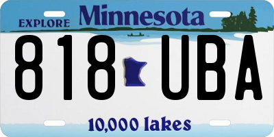 MN license plate 818UBA