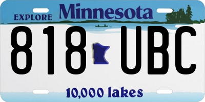 MN license plate 818UBC