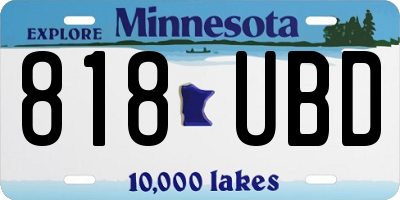 MN license plate 818UBD