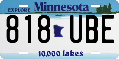MN license plate 818UBE