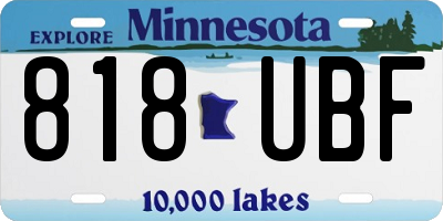 MN license plate 818UBF