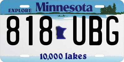 MN license plate 818UBG