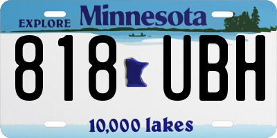 MN license plate 818UBH
