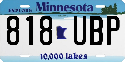 MN license plate 818UBP