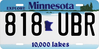 MN license plate 818UBR