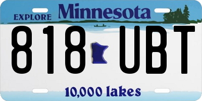 MN license plate 818UBT