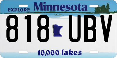 MN license plate 818UBV
