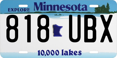 MN license plate 818UBX
