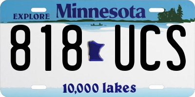 MN license plate 818UCS