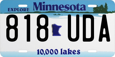 MN license plate 818UDA