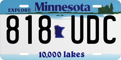 MN license plate 818UDC