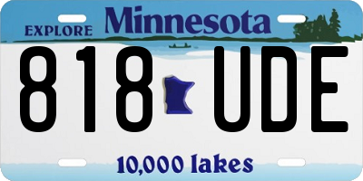 MN license plate 818UDE