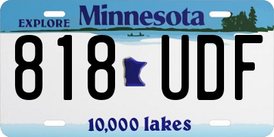 MN license plate 818UDF
