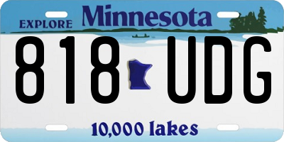 MN license plate 818UDG