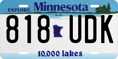 MN license plate 818UDK
