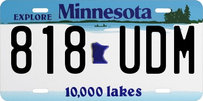 MN license plate 818UDM